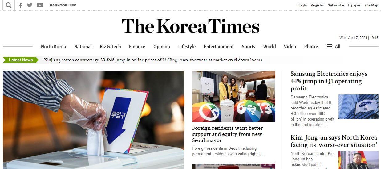 South Korea Newspapers 11 Korea Times website
