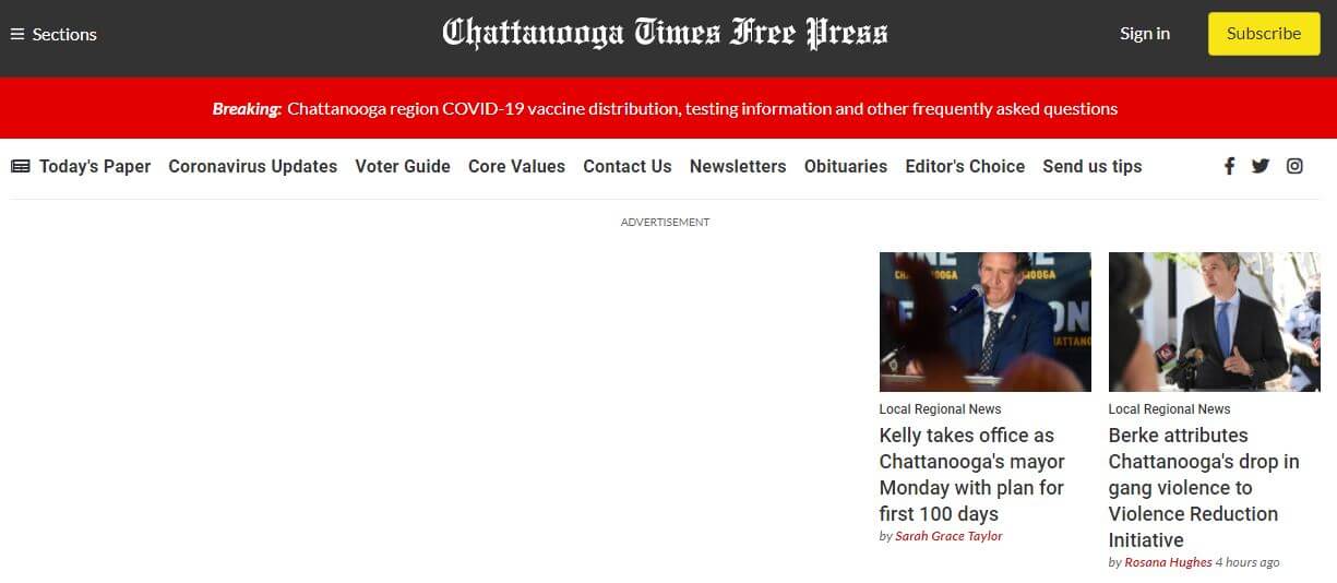 Tennessee newspapers 2 Chattanooga Times Free Press website