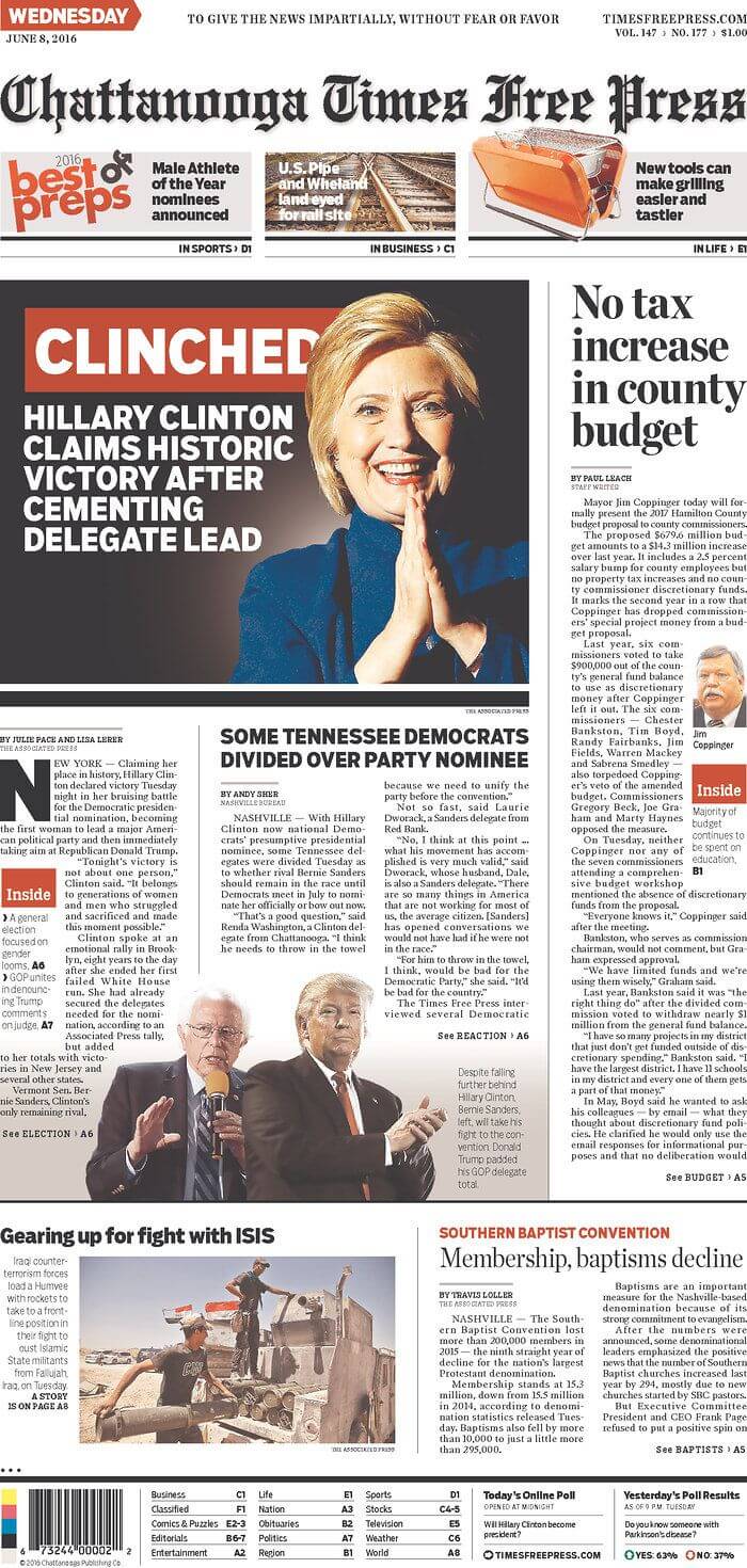 Tennessee newspapers 2 Chattanooga Times Free Press