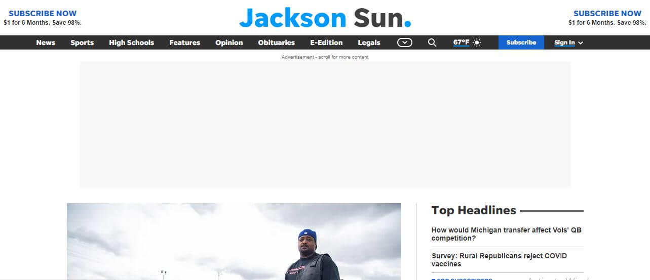 Tennessee newspapers 26 The Jackson Sun website