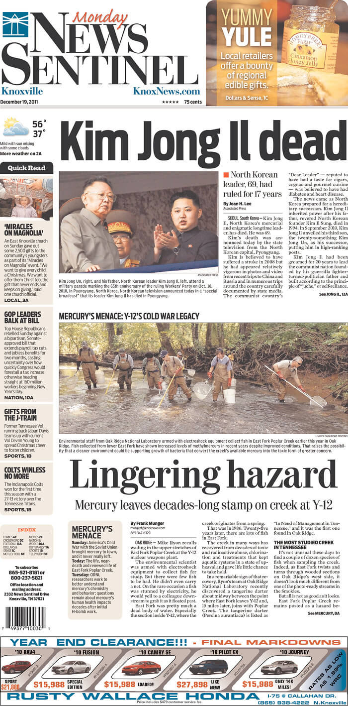 Tennessee newspapers 4 Knoxville News Sentinel