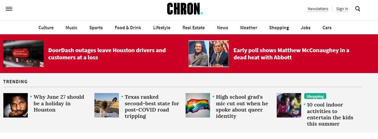 Texas newspapers 1 Chron website
