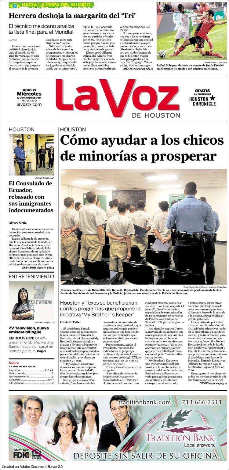 Texas newspapers 2 La Voz de Houston