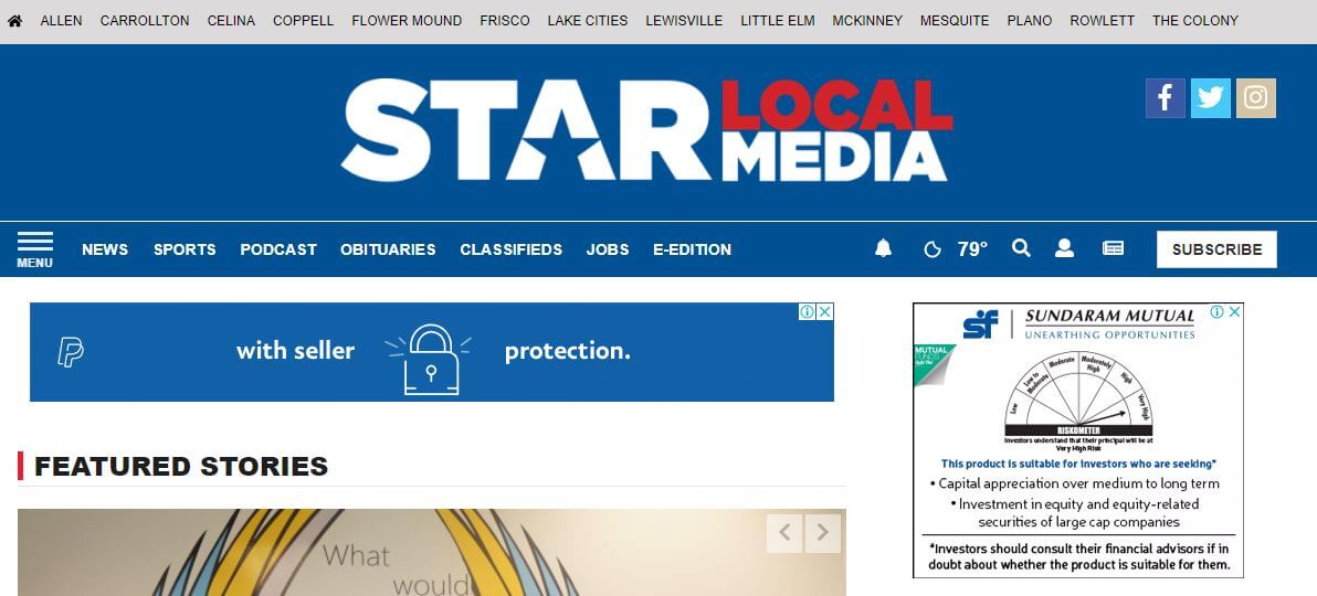Texas newspapers 23 Star Local website