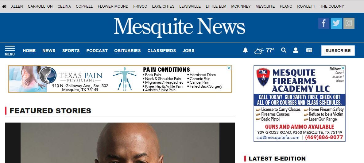 Texas newspapers 28 The Mesquite News website