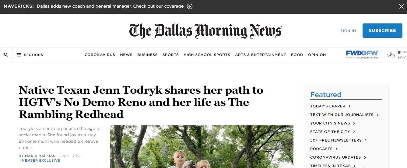 Texas newspapers 3 The Dallas Morning News website