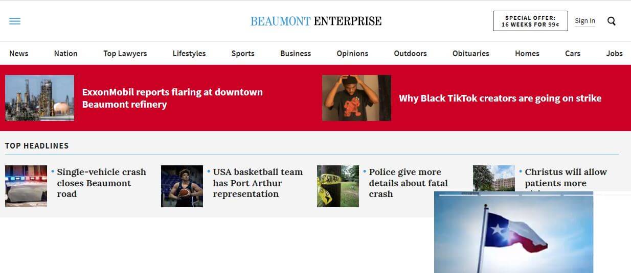 Texas newspapers 34 Beaumont Enterprise website