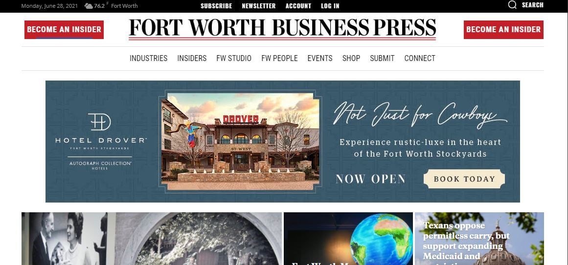 Texas newspapers 45 Fort Worth Business Press website
