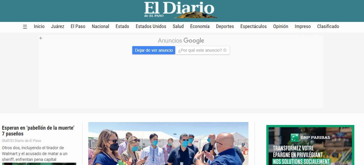 Texas newspapers 47 El Diario de El Paso website