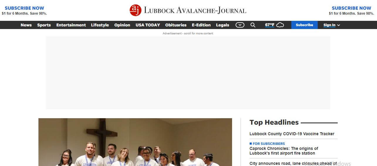 Texas newspapers 49 Lubbock Avalanche Journal website