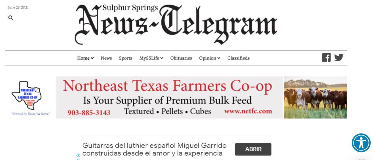 Texas newspapers 50 Stephenville News Telegram website