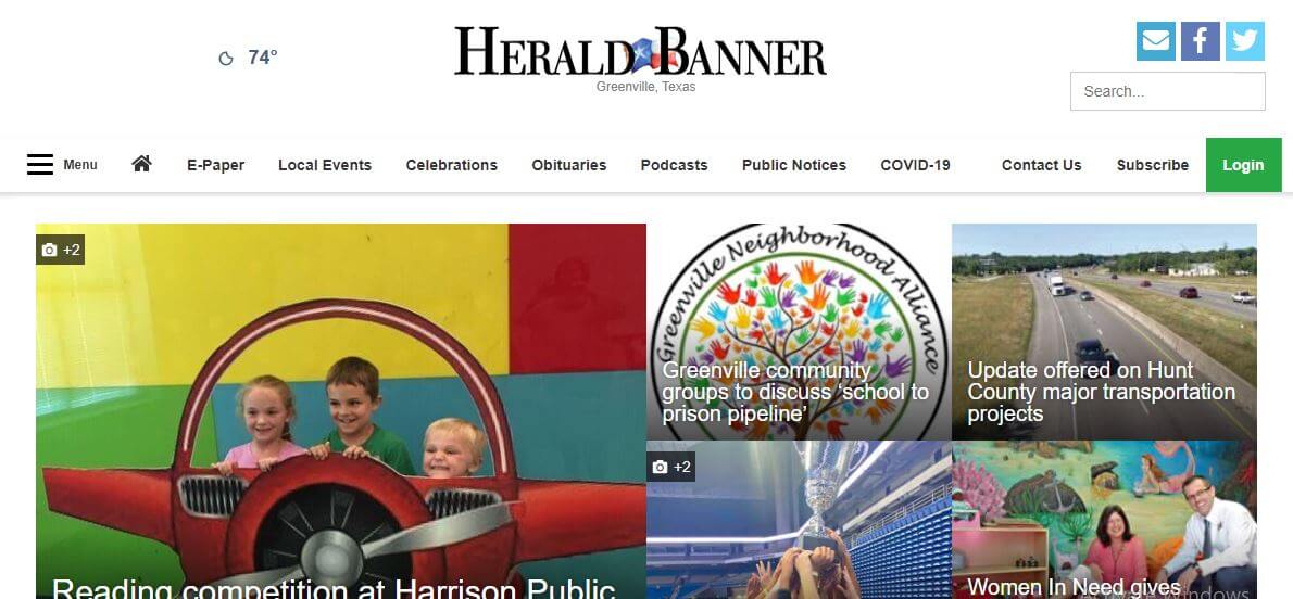 Texas newspapers 54 Greenville Herald Banner website