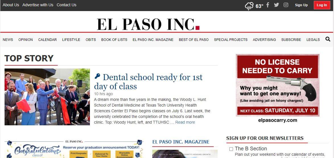 Texas newspapers 64 El Paso Inc website
