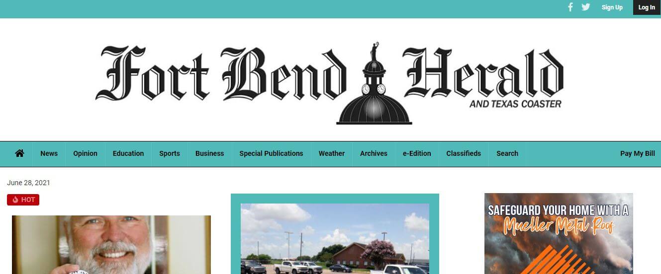Texas newspapers 73 Rosenberg Fort Bend Herald and Texas Coaster website