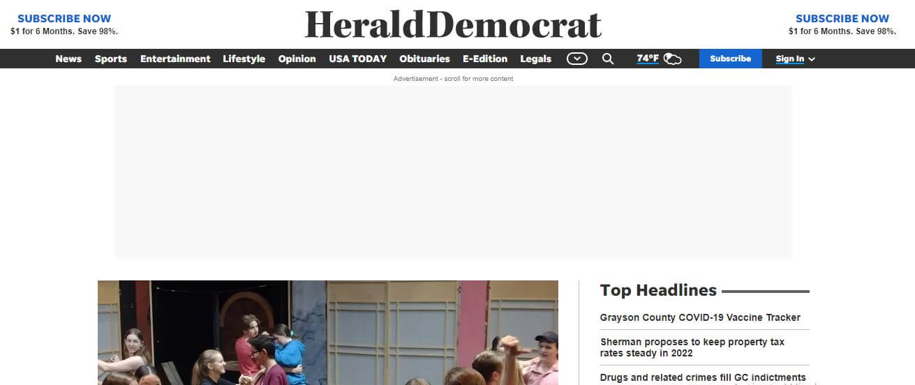 Texas newspapers 76 Sherman Herald Democrat website
