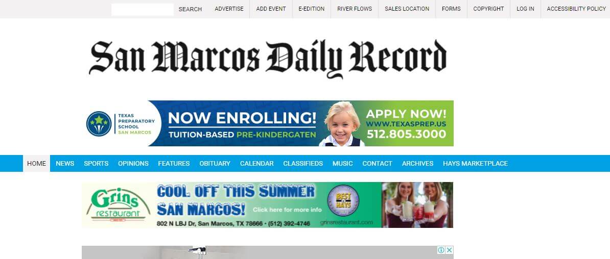 Texas newspapers 88 San Marcos Daily Record website