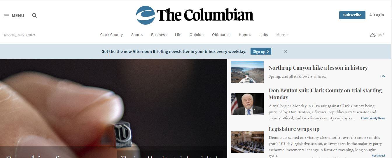 Washington newspapers 12 The Columbian website