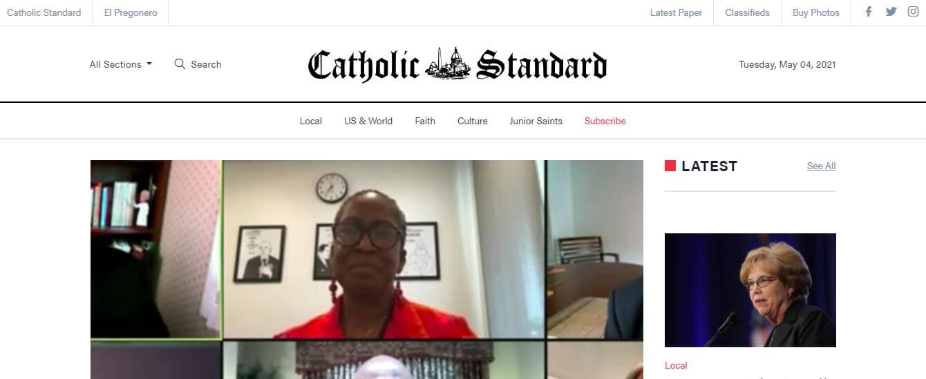 Washington newspapers 47 Catholic Standard website
