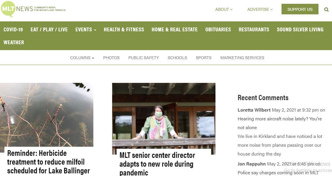 Washington newspapers 65 MLT News website