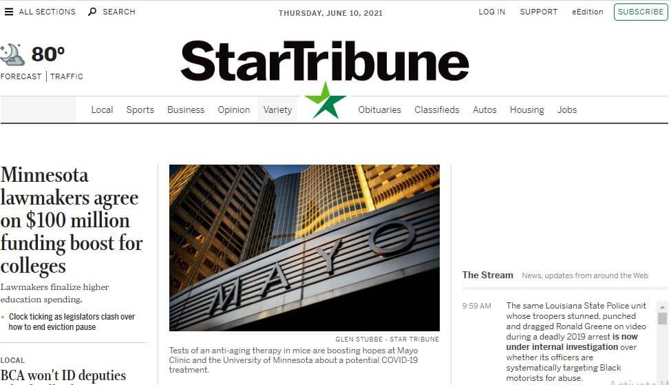 Wisconsin newspapers 1 Star Tribune website