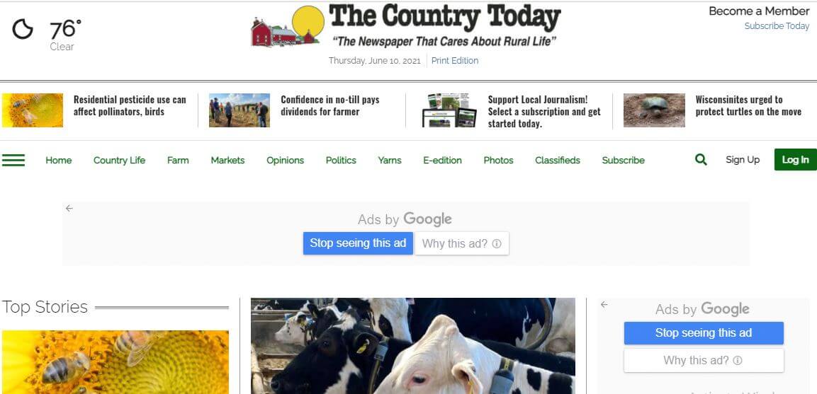 Wisconsin newspapers 12 Country Today website