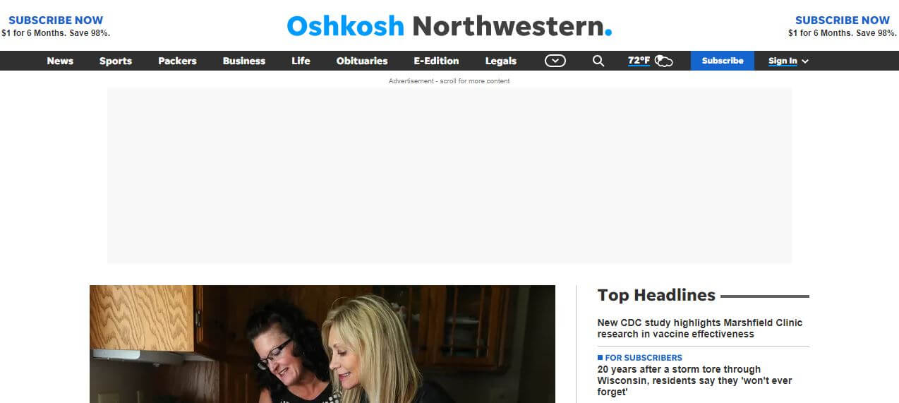Wisconsin newspapers 20 Oshkosh Northwestern website