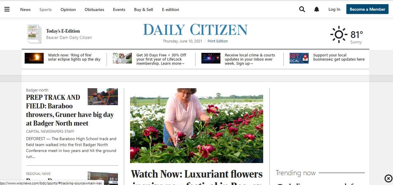 Wisconsin newspapers 27 Daily Citizen website