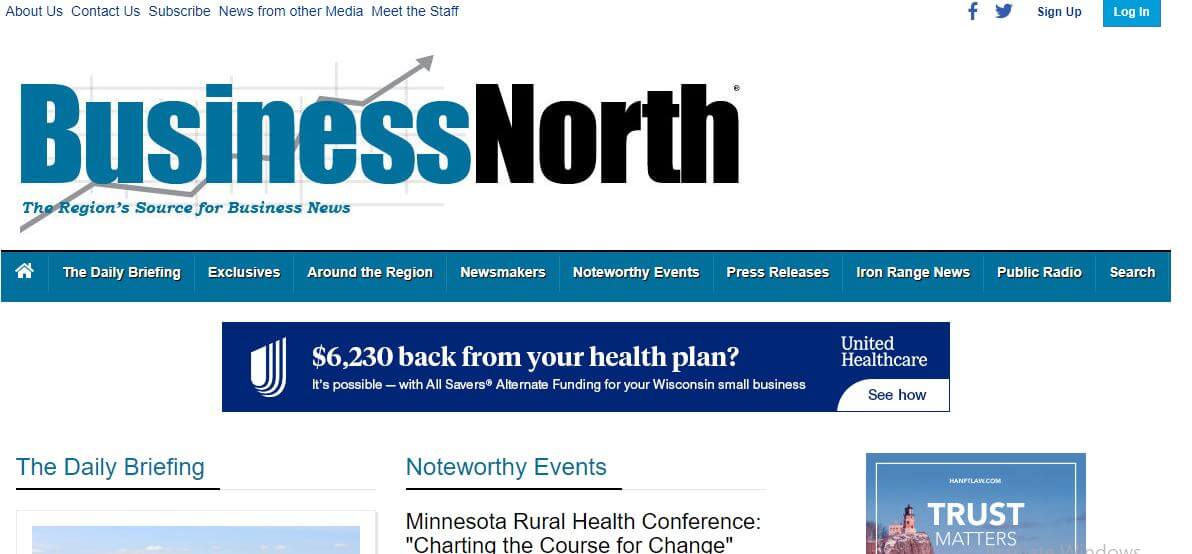 Wisconsin newspapers 52 Business North website