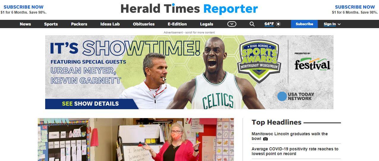 Wisconsin newspapers 54 The Herald Times Reporter website