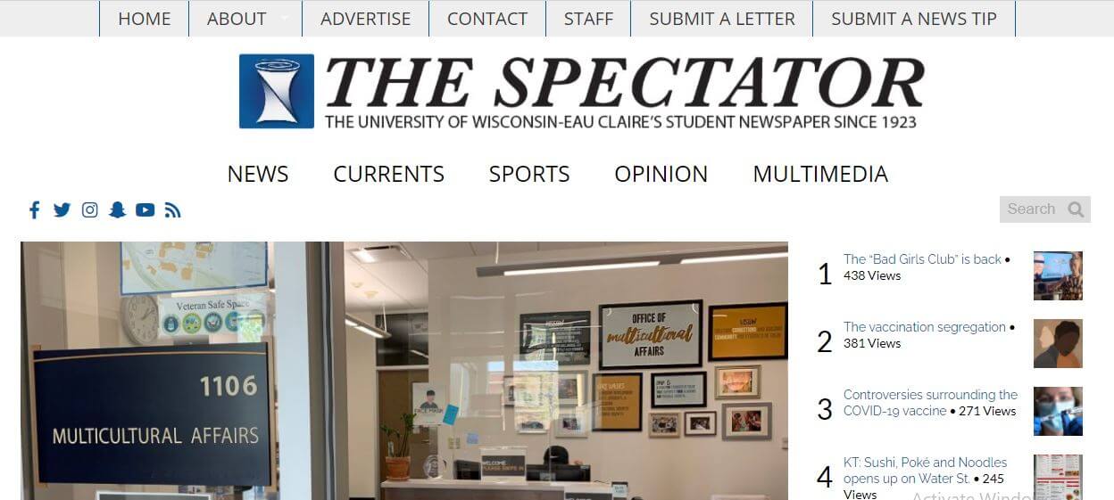 Wisconsin newspapers 66 The Spectator website