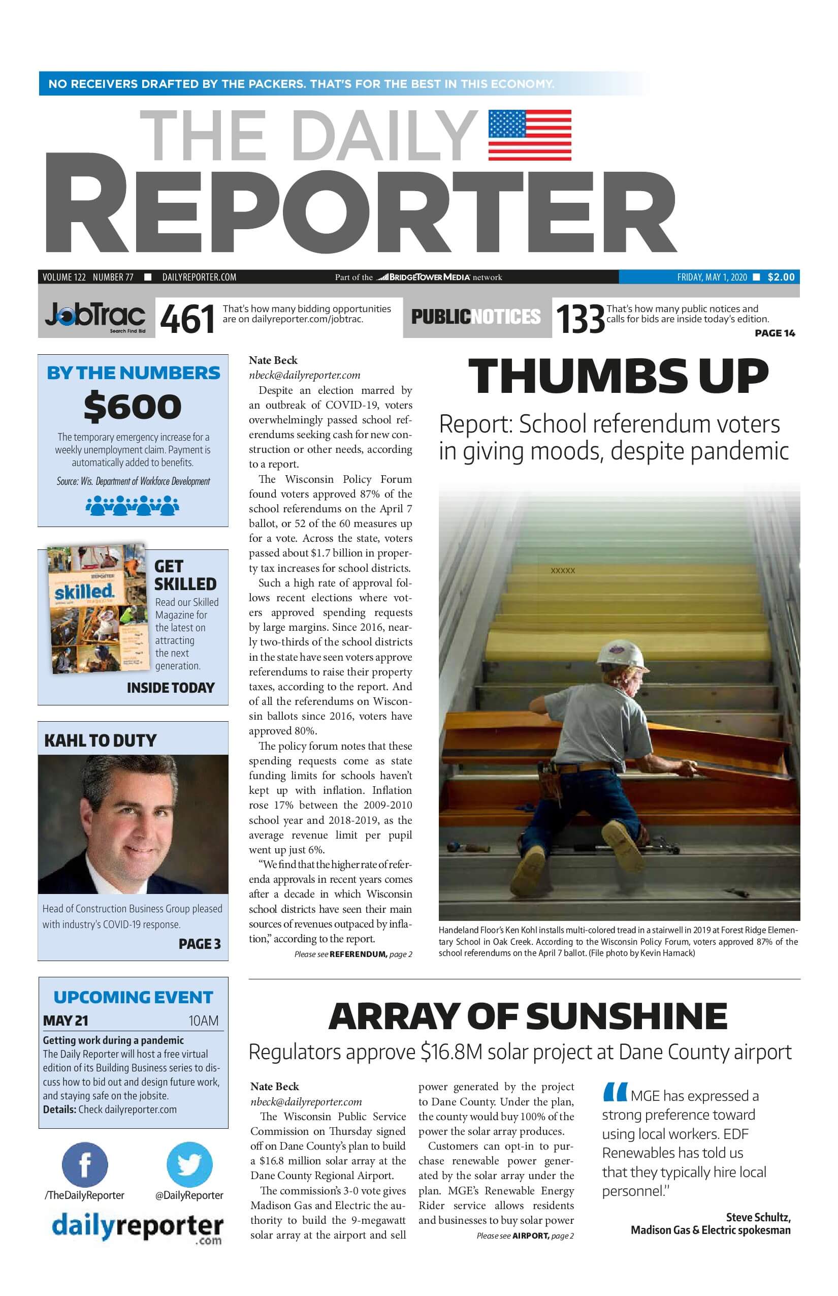 Wisconsin newspapers 69 The Daily Reporter