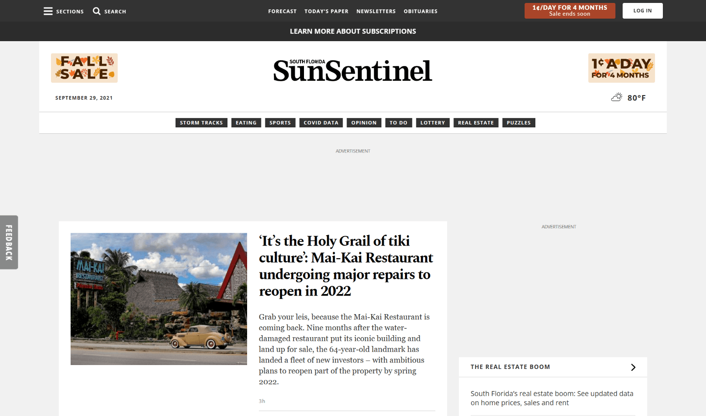 Florida Newspapers 04 Sun Sentinel Website