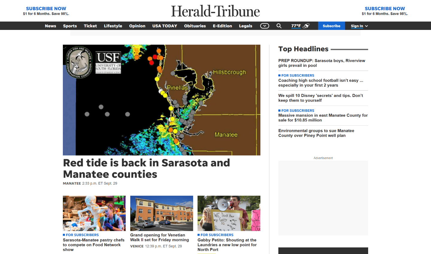 Florida Newspapers 10 Sarasota Herald Tribune website