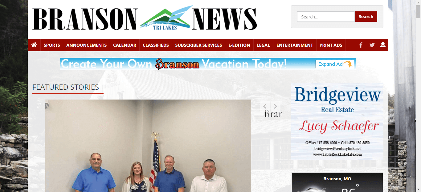 Missouri Newspapers 26 Branson Tri Lakes News website