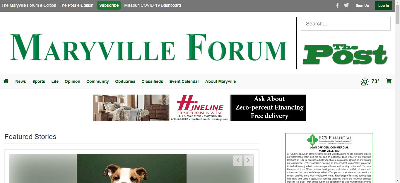 Missouri Newspapers 31 Maryville Daily Forum website