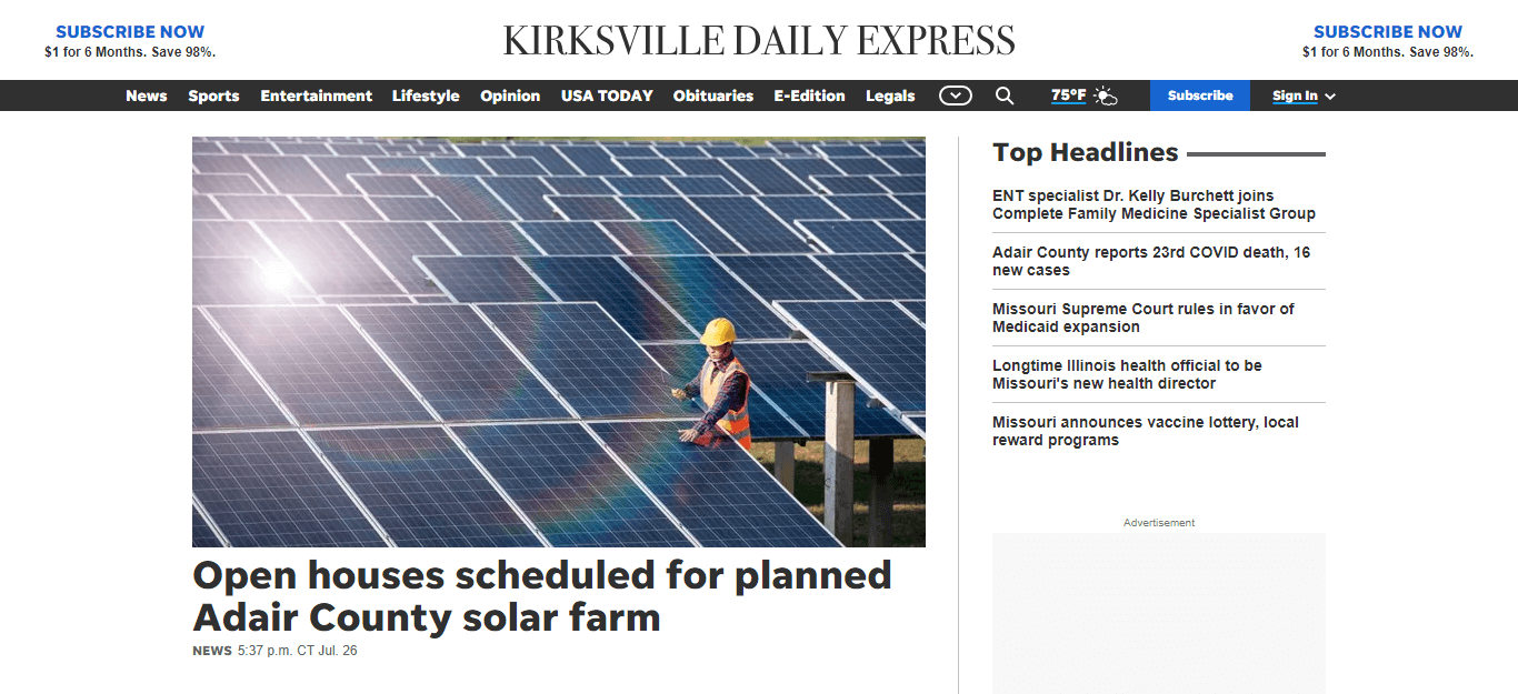 Missouri Newspapers 40 Kirksville Daily Express website