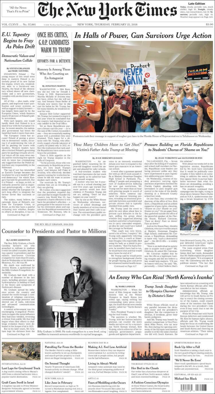 US newspapers 1 New York Times