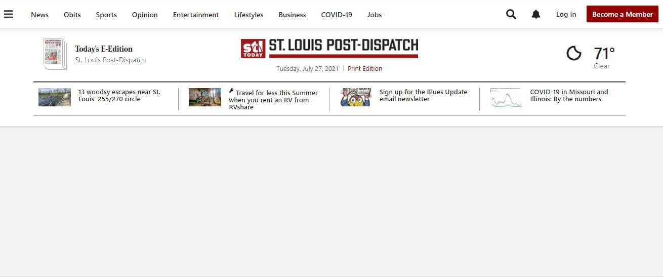 US newspapers 25 St. Louis Post Dispatch website
