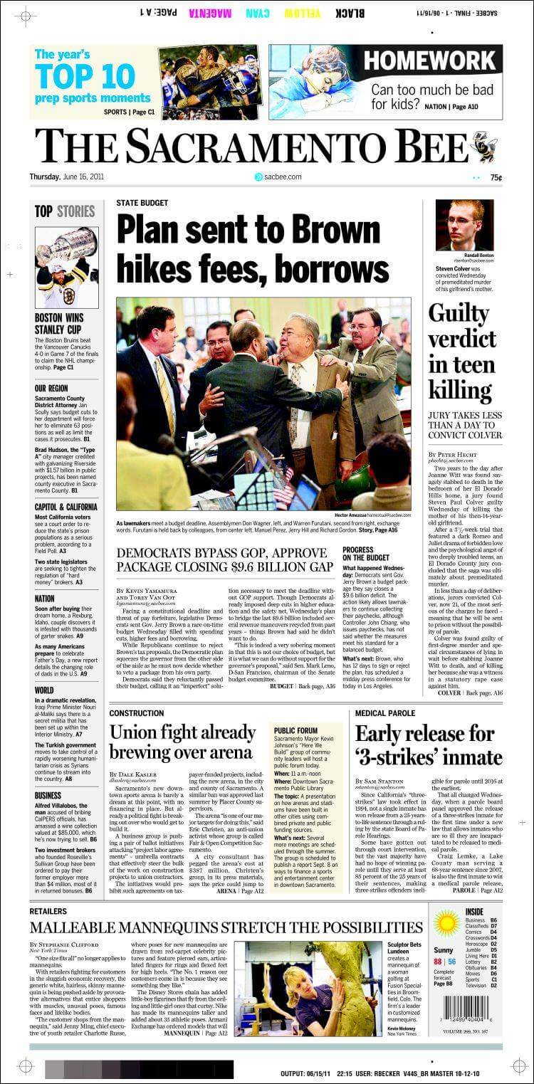 US newspapers 26 Sacramento Bee