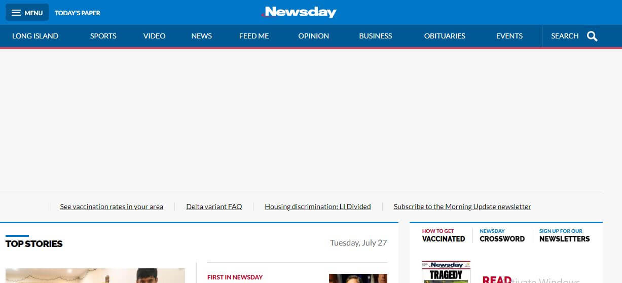 US newspapers 27 Newsday website